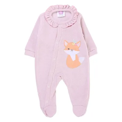 Macacão Longo Bebê Din Don Plush Bordado Raposa