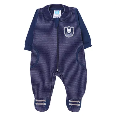 Macacão Longo Bebê Din Don Bordado Brasão