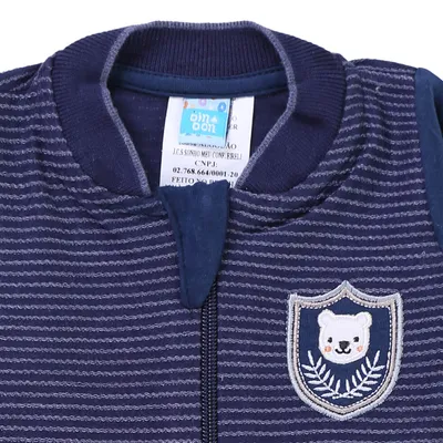 Macacão Longo Bebê Din Don Bordado Brasão