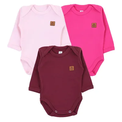 Kit Body Manga Longa Baby Best Algodão Egípcio - 3 Peças