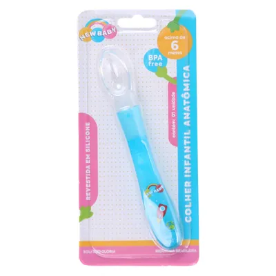Colher Anatômica New Baby Revestida Em Silicone Colher Anatômica New Baby Revestida Em Silicone