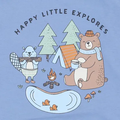 Camiseta Manga Longa Bebê Din Don Meia Malha Estampa