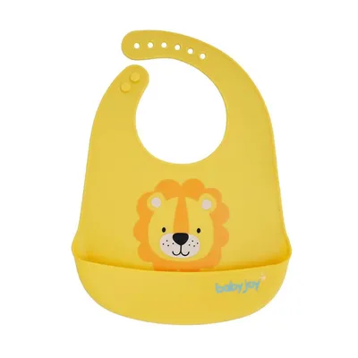 Babador Baby Joy Silicone Pega Migalhas Estampa Leão Babador Baby Joy Silicone Pega Migalhas Estampa Leão