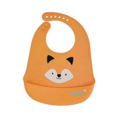 Babador Baby Joy Silicone Pega Migalhas Estampa Raposa Babador Baby Joy Silicone Pega Migalhas Estampa Raposa