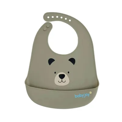 Babador Baby Joy Silicone Pega Migalhas Estampa Urso Babador Baby Joy Silicone Pega Migalhas Estampa Urso