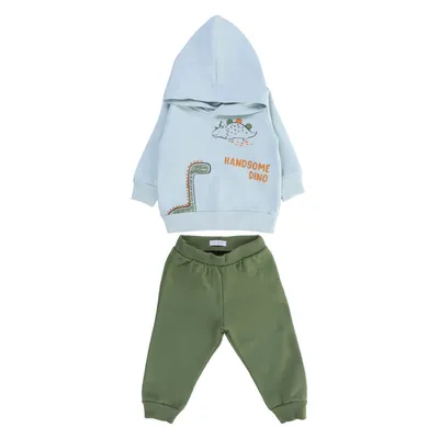 Conjunto Bebê Baby Gijo Moletom Capuz Estampa Dino