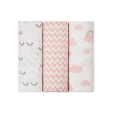 Cueiro Papi Baby Estampa Menina 80 x 80 - 03 peças