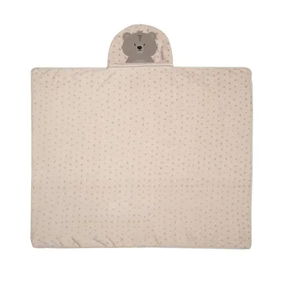 Cobertor Microfibra Bebê Papi Friends Capuz Bordado Urso Ted