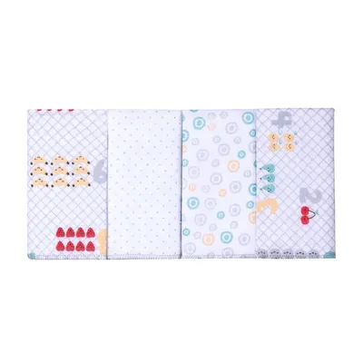 Kit Pano De Boca Estampado Papi Bordados Frutas - 04 Peças Kit Pano De Boca Estampado Papi Bordados Frutas - 04 Peças