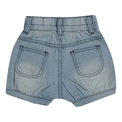 Short Jeans Din Don Com Lycra Bordado Borboleta Bebê Short Jeans Din Don Com Lycra Bordado Borboleta Bebê