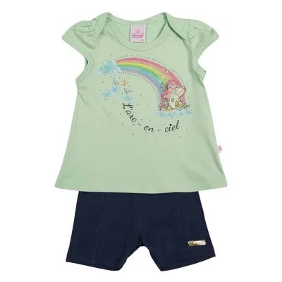 Conjunto Abrange Blusa Cavada Estampa Arco-Íris + Short Conjunto Abrange Blusa Cavada Estampa Arco-Íris + Short