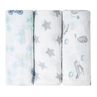 Kit Cueiro Papi Swaddle Soft Estampado 03 Peças