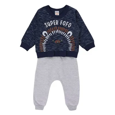 Conjunto Boca Grande Blusão Em Moletom Super Fofo + Calça Conjunto Boca Grande Blusão Em Moletom Super Fofo + Calça