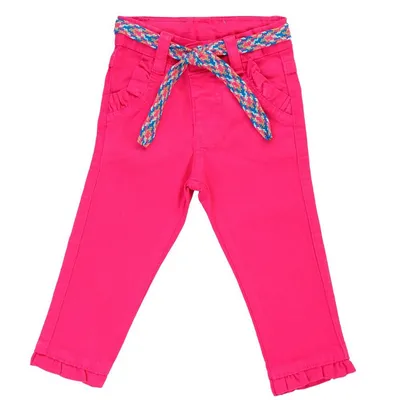 Calça Din Don Sarja Barra Virada Com Cinto