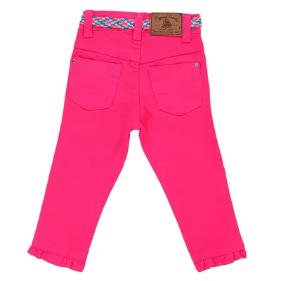 Calça Din Don Sarja Barra Virada Com Cinto