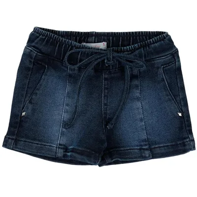 Short Jeans Color Mini Used Cós Elástico Com Cordão Short Jeans Color Mini Used Cós Elástico Com Cordão