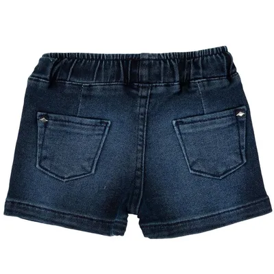 Short Jeans Color Mini Used Cós Elástico Com Cordão Short Jeans Color Mini Used Cós Elástico Com Cordão