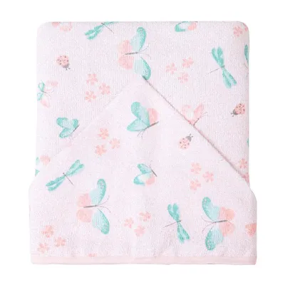 Toalha Felpuda Papi Karinho Capuz Estampa Jardim Borboletas Toalha Felpuda Papi Karinho Capuz Estampa Jardim Borboletas