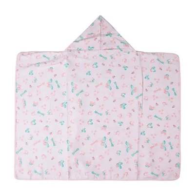 Toalha Felpuda Papi Karinho Capuz Estampa Jardim Borboletas Toalha Felpuda Papi Karinho Capuz Estampa Jardim Borboletas