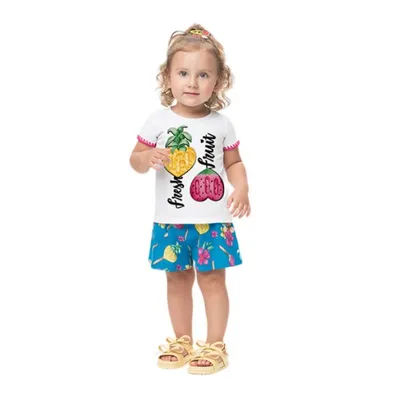 Conjunto Kyly Blusa Manga Curta Aplicação Fresh Fruit + Short Conjunto Kyly Blusa Manga Curta Aplicação Fresh Fruit + Short