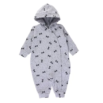 Macacão Longo Le Bhua Estampado Com Capuz Sem Pé