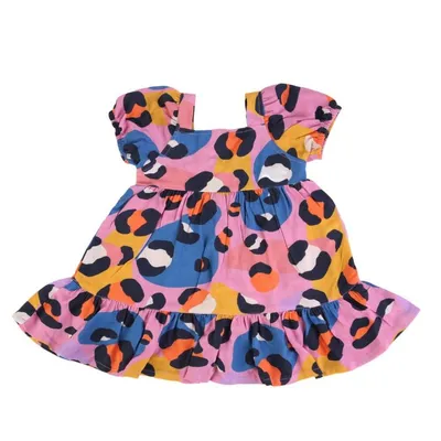 Vestido Bebê Din Don Estampa Oncinha Com Babados Vestido Bebê Din Don Estampa Oncinha Com Babados