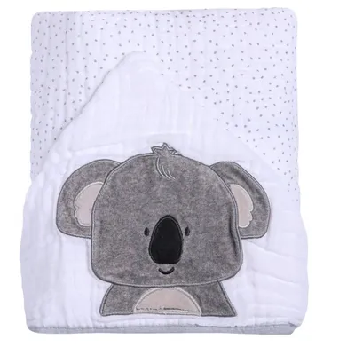 Toalha Soft Capuz De Centro Papi Friends Bordado Coala