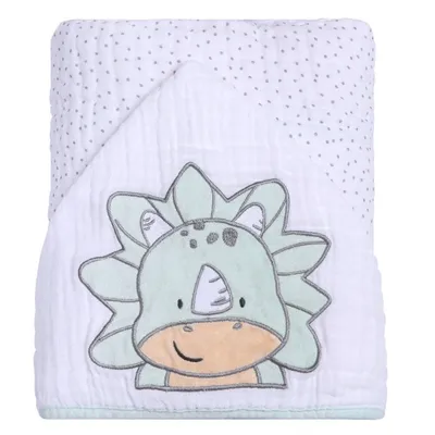 Toalha Soft Capuz De Centro Papi Friends Bordado Dino