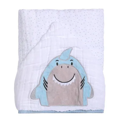 Toalha Soft Capuz De Centro Papi Friends Bordado Tubarão