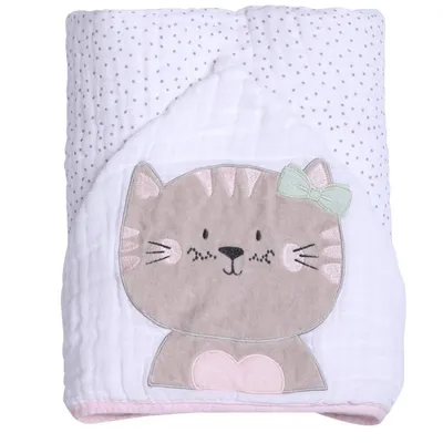 Toalha Soft Capuz De Centro Papi Friends Bordado Gata