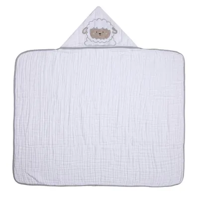 Toalha Soft Capuz De Centro Papi Friends Bordado Ovelha Toalha Soft Capuz De Centro Papi Friends Bordado Ovelha