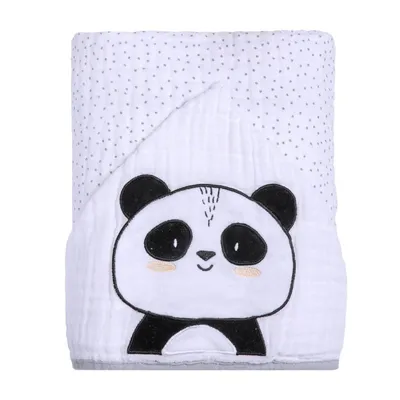Toalha Soft Capuz De Centro Papi Friends Bordado Panda
