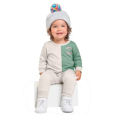 Conjunto Moletom Bebê Kely Kety Blusão Bicolor + Calça Conjunto Moletom Bebê Kely Kety Blusão Bicolor + Calça