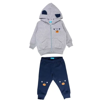 Conjunto Moletom Bebê Din Don Blusão Dog Com Zíper + Calça