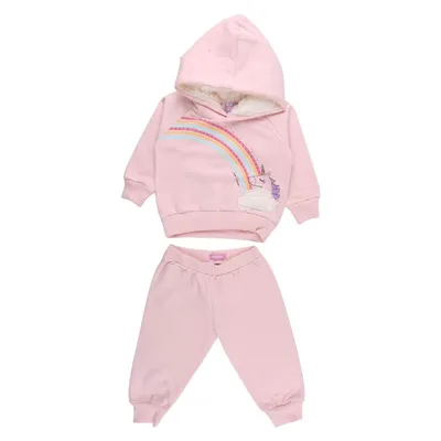 Conjunto Moletom Bebê Din Don Blusão Unicórnio + Calça