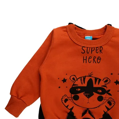 Conjunto Moletom Bebê Din Don Blusão Super Herói + Calça