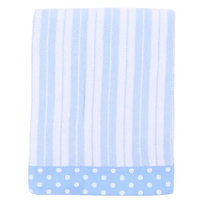 Cobertor Texnew Listrado Azul Menino Cobertor Texnew Listrado Azul Menino