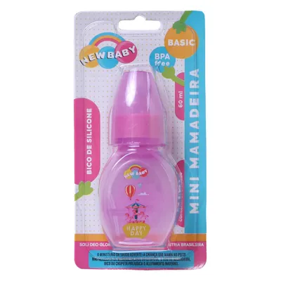 Mini Mamadeira New Baby Silicone Decorada 60ml
