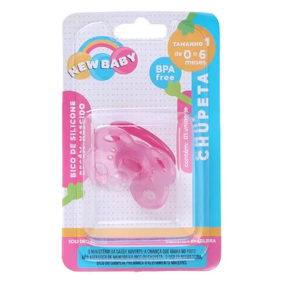 Chupeta New Baby Glitter Silicone Fase 1