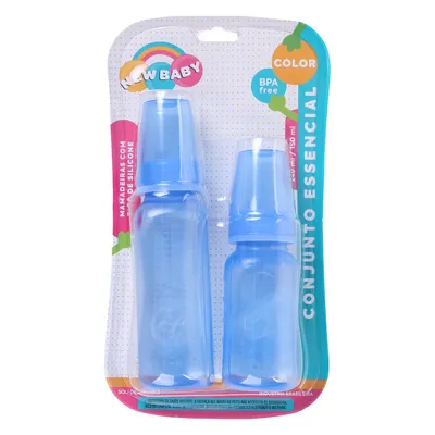 Kit Mamadeira New Baby Color Silicone Assimétrico - 2 Peças