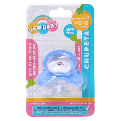 Chupeta New Baby Borboleta Pop Silicone Assimétrico Fase 1 Chupeta New Baby Borboleta Pop Silicone Assimétrico Fase 1