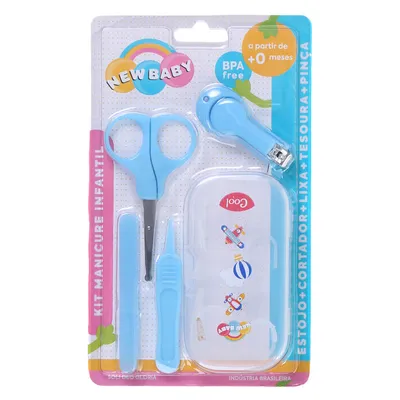 Kit Manicure Infantil New Baby Com Estojo - 5 Peças