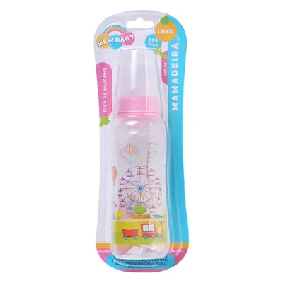 Mamadeira New Baby Luxo Silicone Convencional 240ml