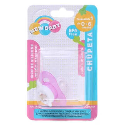 Chupeta New Baby Reta Silicone Fase 1 Chupeta New Baby Reta Silicone Fase 1