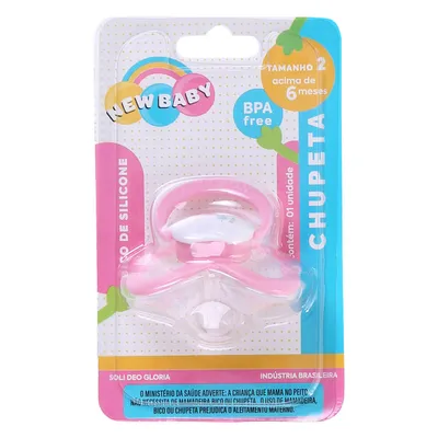 Chupeta New Baby Palhacinho Silicone Fase 2