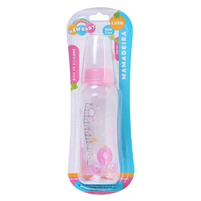 Mamadeira New Baby Luxo Silicone Assimétrico 240ml Mamadeira New Baby Luxo Silicone Assimétrico 240ml