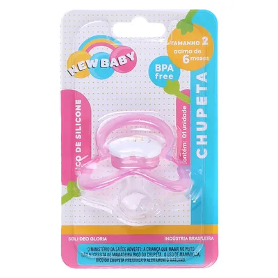 Chupeta New Baby Palhacinho Silicone Assimétrico Fase 2