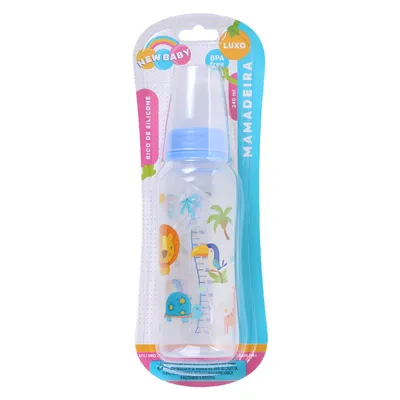 Mamadeira New Baby Luxo Silicone Convencional 240ml Mamadeira New Baby Luxo Silicone Convencional 240ml