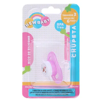 Chupeta New Baby Reta Silicone Fase 2