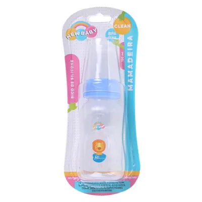 Mamadeira New Baby Clean Silicone Assimétrico 150ml